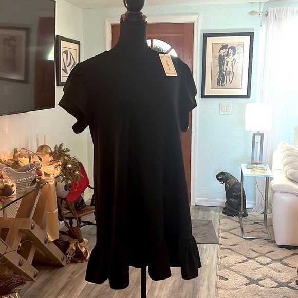 NWT, Hongyu Amy, Poly/Spandex Stretchy Dress, Elegant Black, Size 2X (Fits XL) - Picture 5 of 13